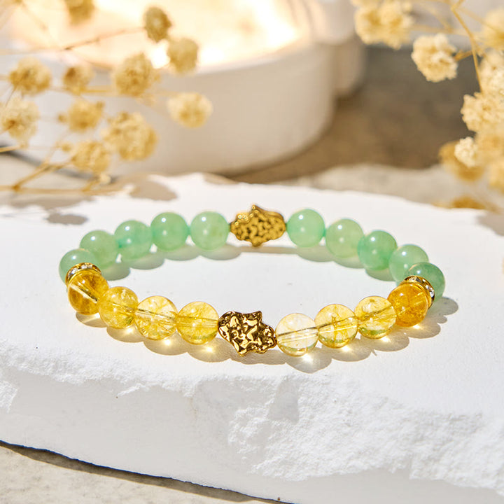 Olivenorma "​​Sunluck Flow" Citrine & Green Aventurine Prosperity Bracelet - Natural Stone - image 1