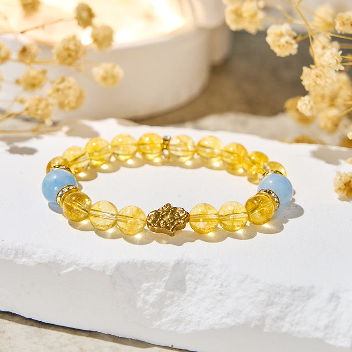 Olivenorma "Sunlit Cyan" Citrine Wealth Bracelet - Natural Stone - image 1