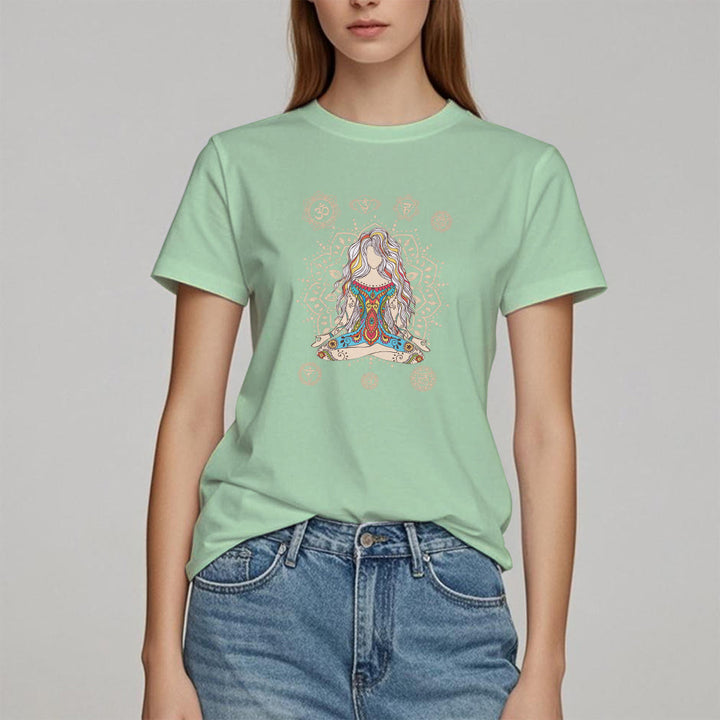 Olivenorma Meditating Goddess Cotton T-Shirt - image 17