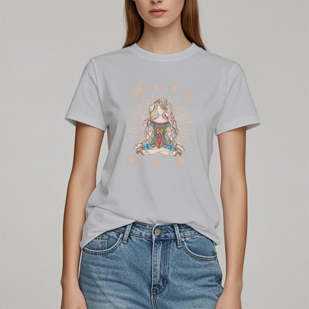 Olivenorma Meditating Goddess Cotton T-Shirt - image 5