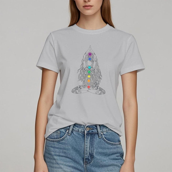 Olivenorma Chakra Meditation Cotton T-Shirt - image 4