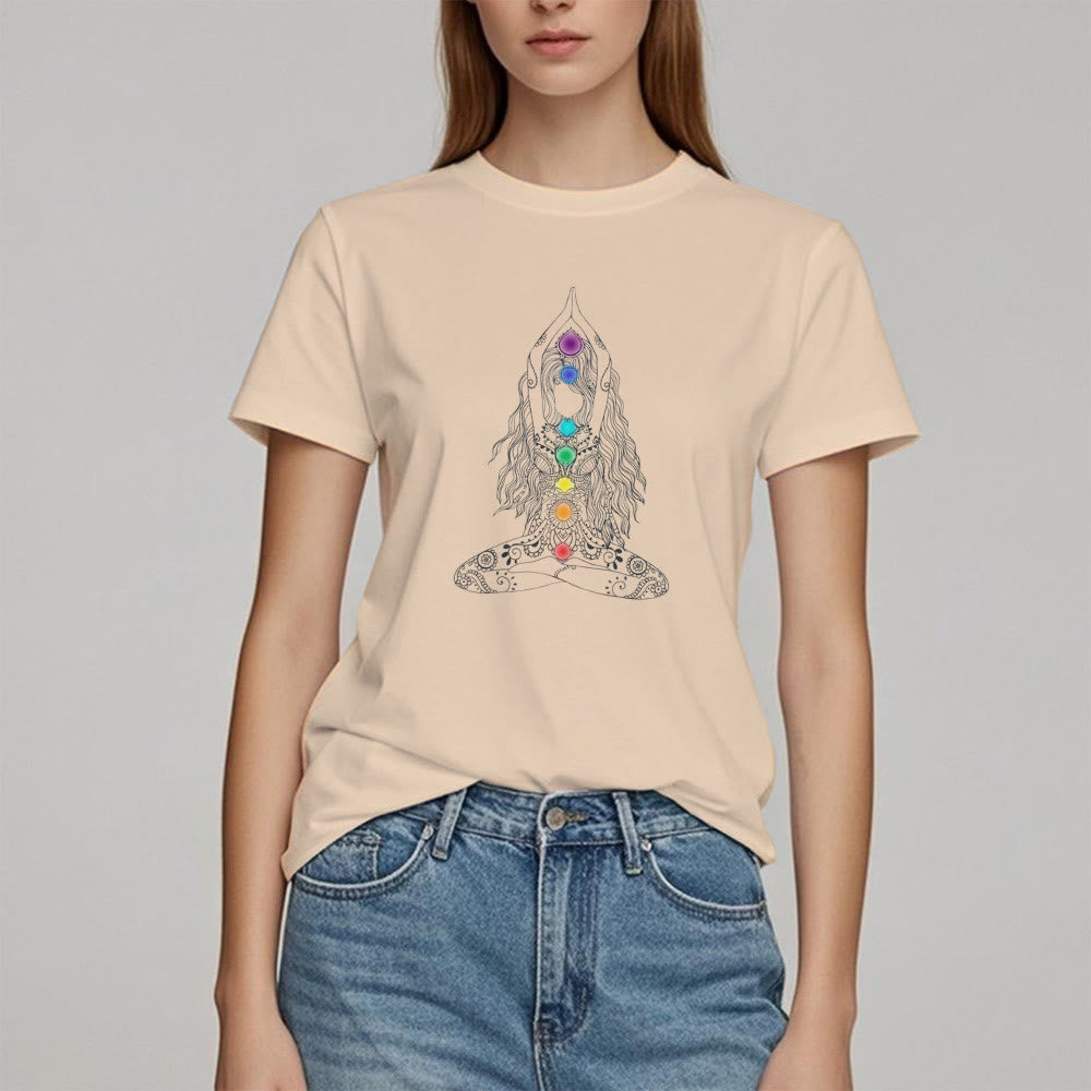 Olivenorma Chakra Meditation Cotton T-Shirt - image 9
