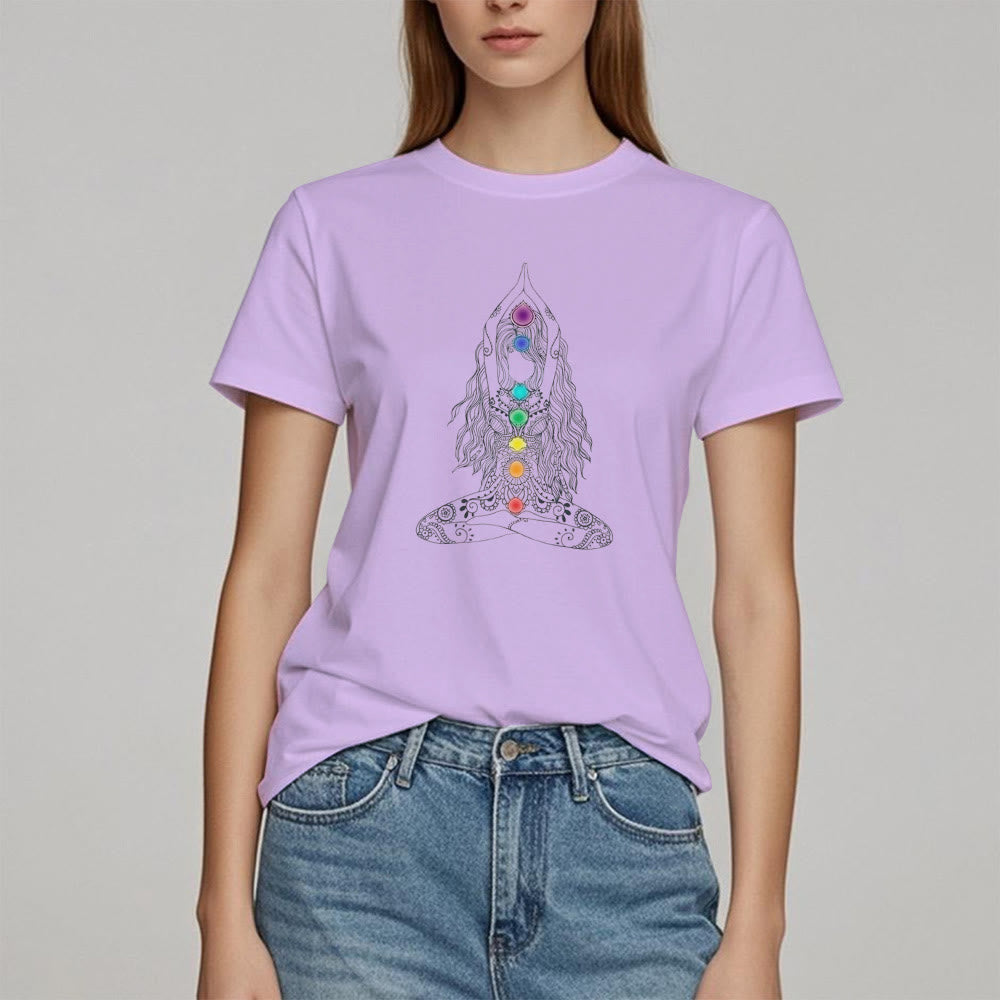 Olivenorma Chakra Meditation Cotton T-Shirt - image 13