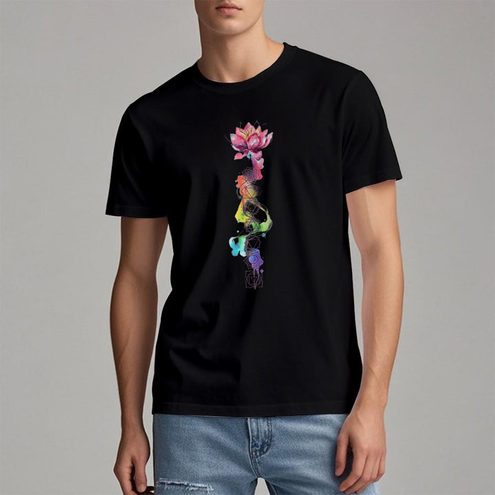 Olivenorma Lotus Chakra Energy Watercolor Print T-Shirt - image 7