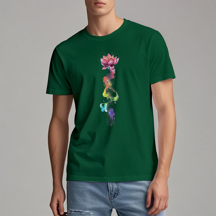 Olivenorma Lotus Chakra Energy Watercolor Print T-Shirt - image 19