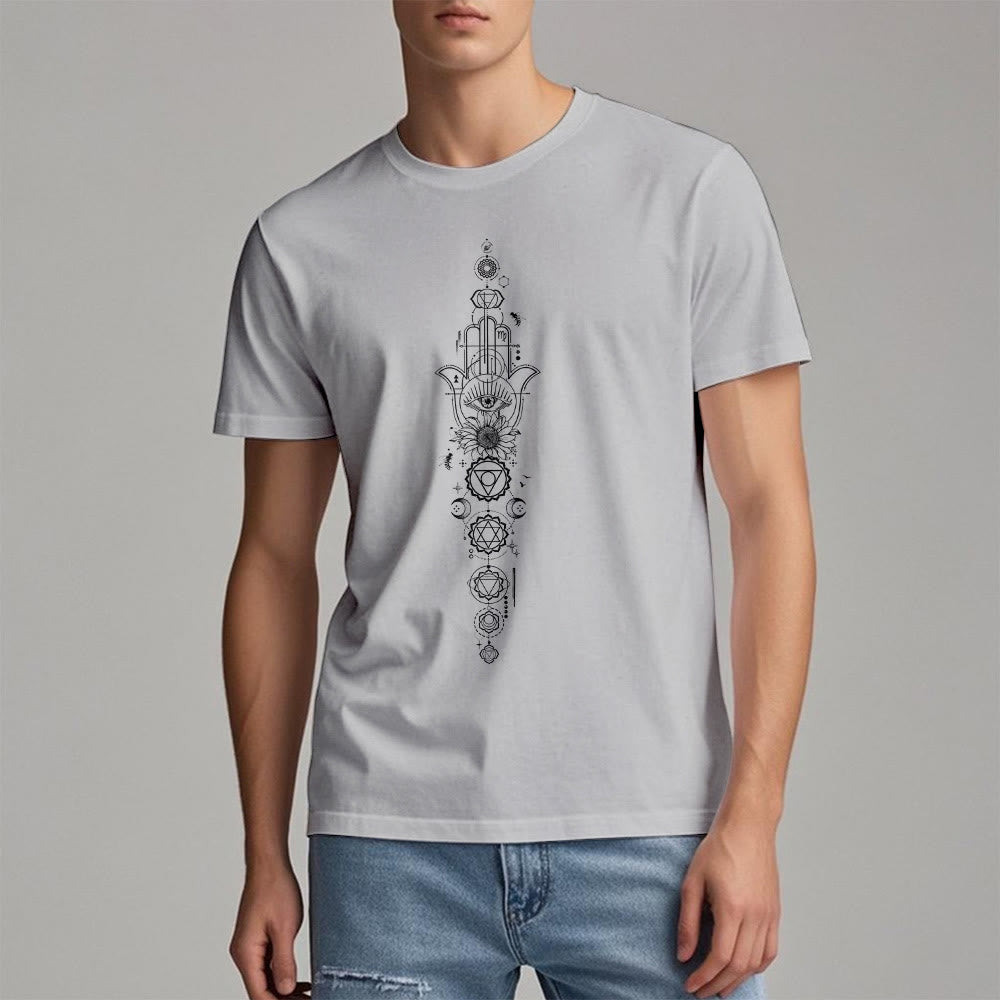 Olivenorma Hamsa Evil Eye Chakra Protection Meditation T-Shirt - image 3
