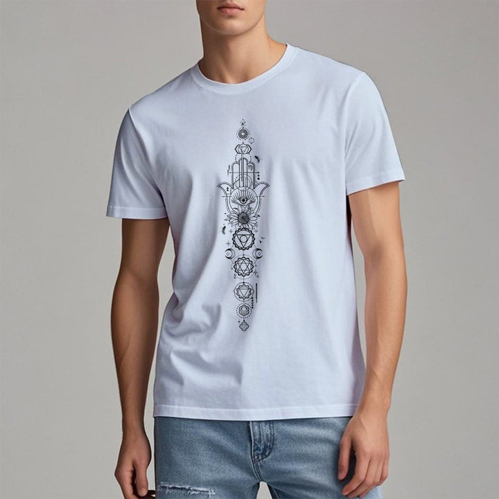 Olivenorma Hamsa Evil Eye Chakra Protection Meditation T-Shirt - image 20