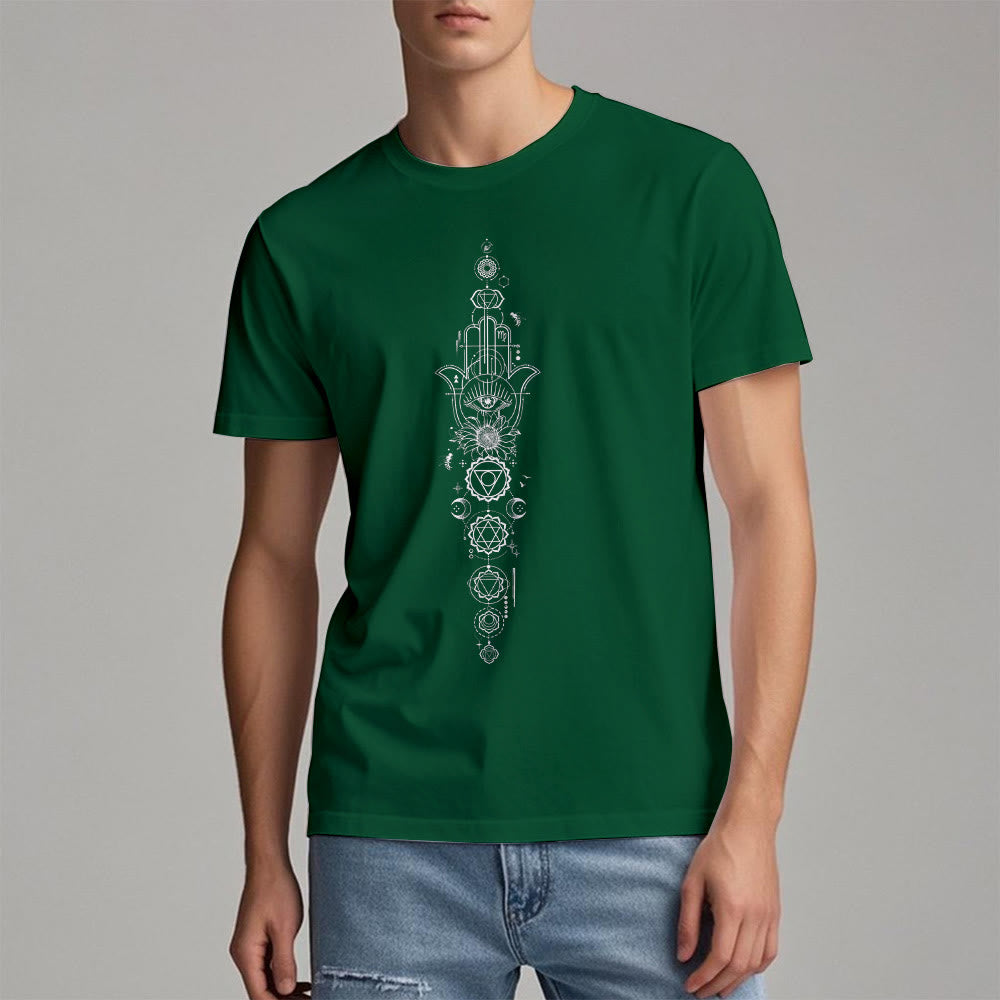 Olivenorma Hamsa Evil Eye Chakra Protection Meditation T-Shirt - image 24