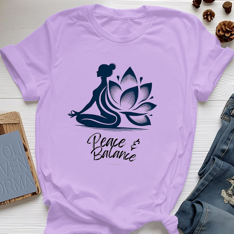 Olivenorma Peace & Balance Yoga Meditation Women T-Shirt - Purple - 2XL - image 14