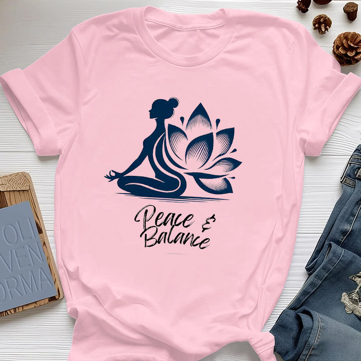 Olivenorma Peace & Balance Yoga Meditation Women T-Shirt - Pink - 2XL - image 12