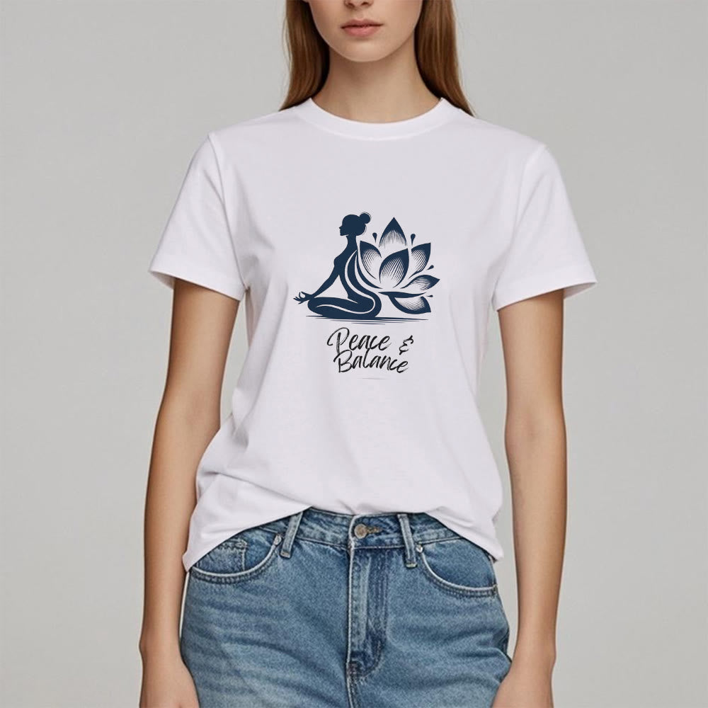 Olivenorma Peace & Balance Yoga Meditation Women T-Shirt - image 1