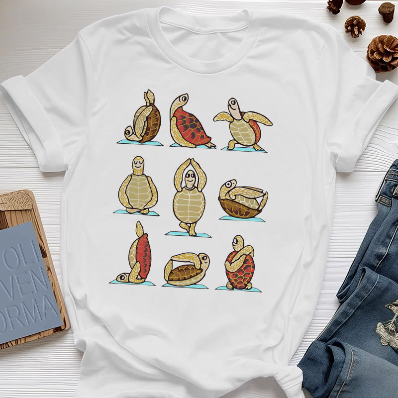 Olivenorma Yoga Turtle T-Shirt - White - 2XL - image 5