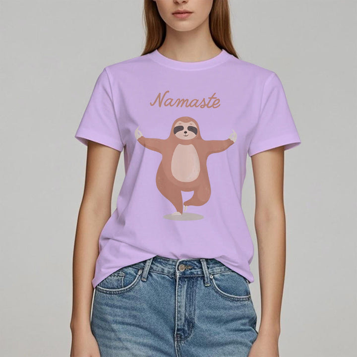 Olivenorma Yoga Sloth Quote Namaste T-Shirt - image 17