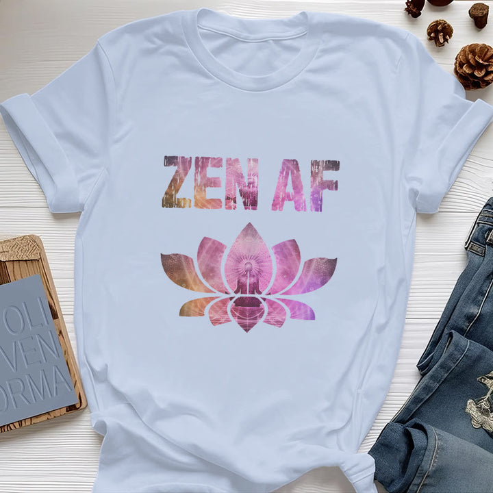 Olivenorma Zen AF Yoga Lotus T-Shirt - Blue - 2XL - image 13