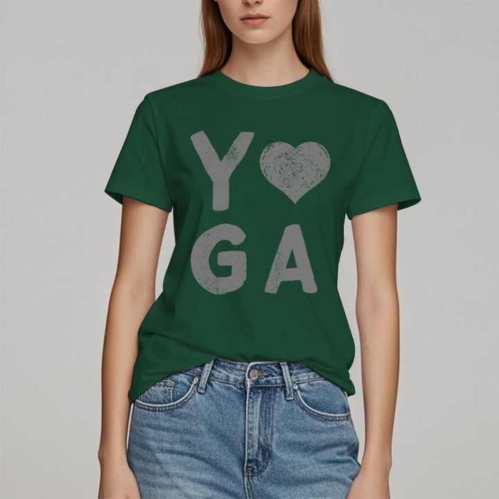 Olivenorma Yoga Heart Print T-Shirt - image 26