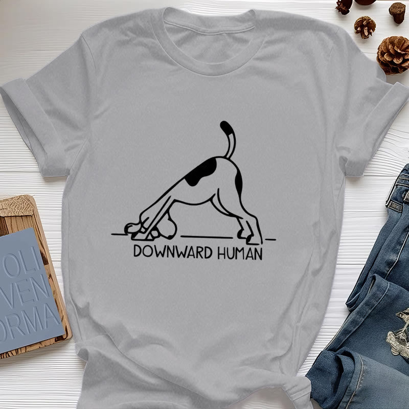 Olivenorma Dog Yoga Meditation Print T-Shirt - Gray - 2XL - image 6