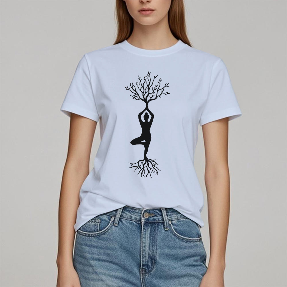Olivenorma Rooted Yoga Tree Pose T-Shirt - image 13
