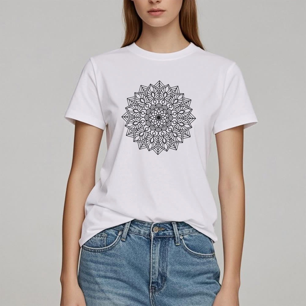 Olivenorma Flower Mandala Lotus T-Shirt - image 1