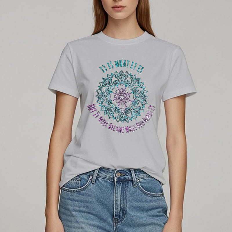 Olivenorma "It Is What It Is Tee" Mandala Quote T-Shirt - image 3