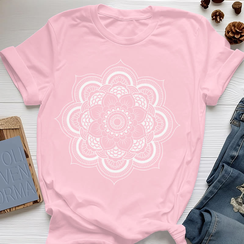 Olivenorma Mandala Lotus T-shirt - Pink - 2XL - image 15