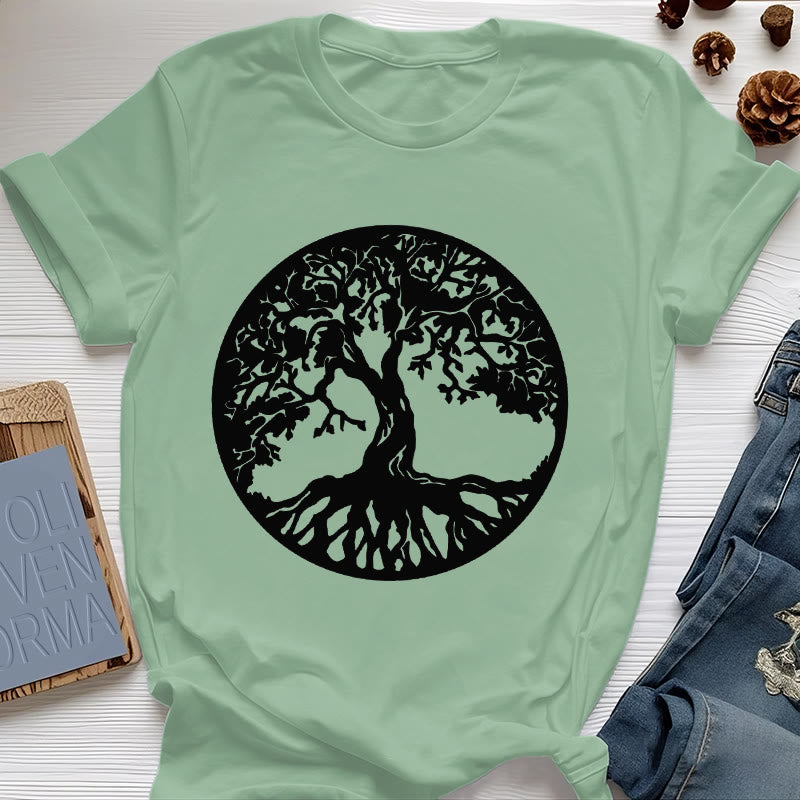 Olivenorma Circle Tree Of Life T-shirt - Light Green - 2XL - image 18