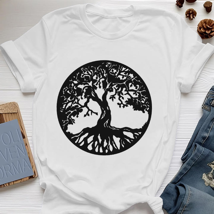 Olivenorma Circle Tree Of Life T-shirt - White - 2XL - image 6