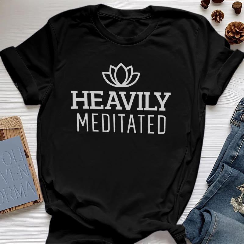 Olivenorma Heavily Meditated Lotus T-shirt - Black - 2XL - image 4