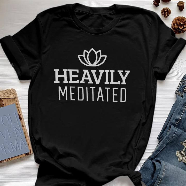 Olivenorma Heavily Meditated Lotus T-shirt - Black - 2XL - image 4