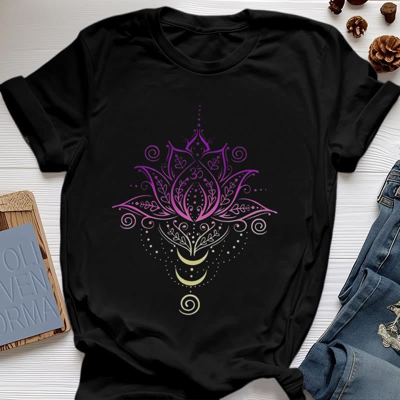 Olivenorma OM Lotus Flower T-Shirt - Black - 2XL - image 0
