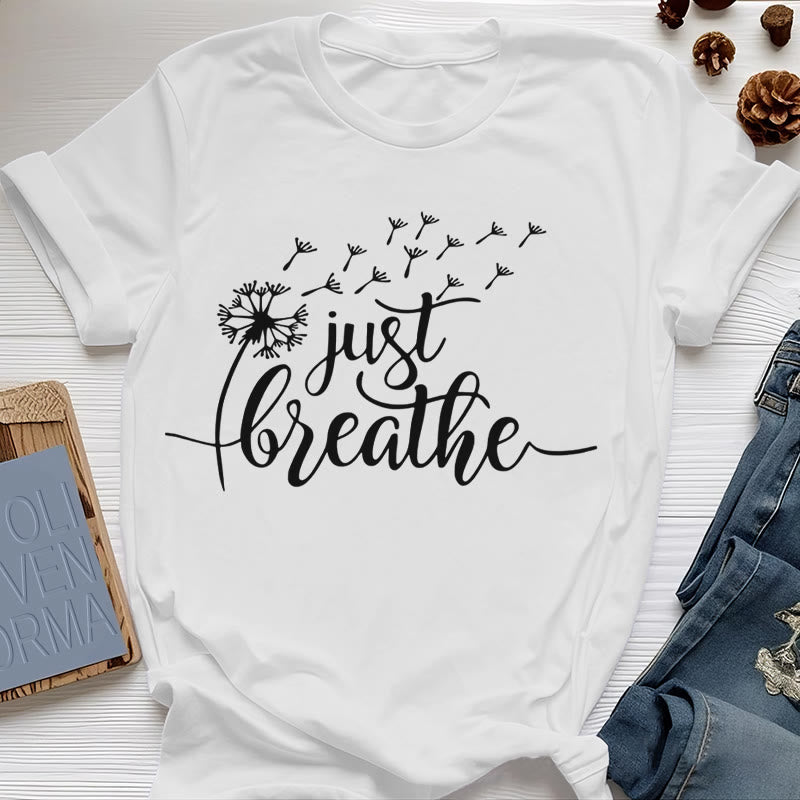 Olivenorma Just Breathe Dandelion T-shirt - White - 2XL - image 0