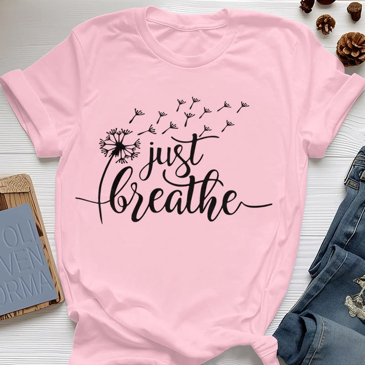 Olivenorma Just Breathe Dandelion T-shirt - Pink - 2XL - image 17