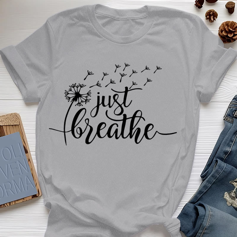 Olivenorma Just Breathe Dandelion T-shirt - Gray - 2XL - image 7