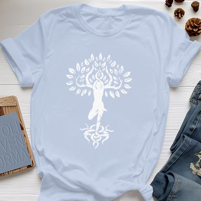 Olivenorma Flower Zen Tree T-Shirt - Blue - 2XL - image 17