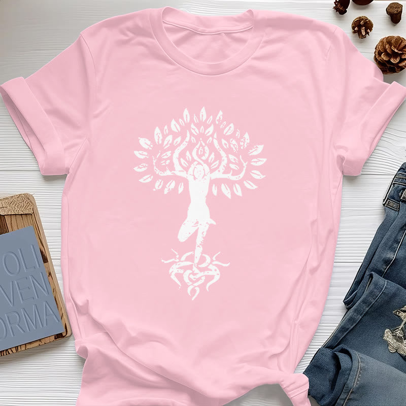 Olivenorma Flower Zen Tree T-Shirt - Pink - 2XL - image 20