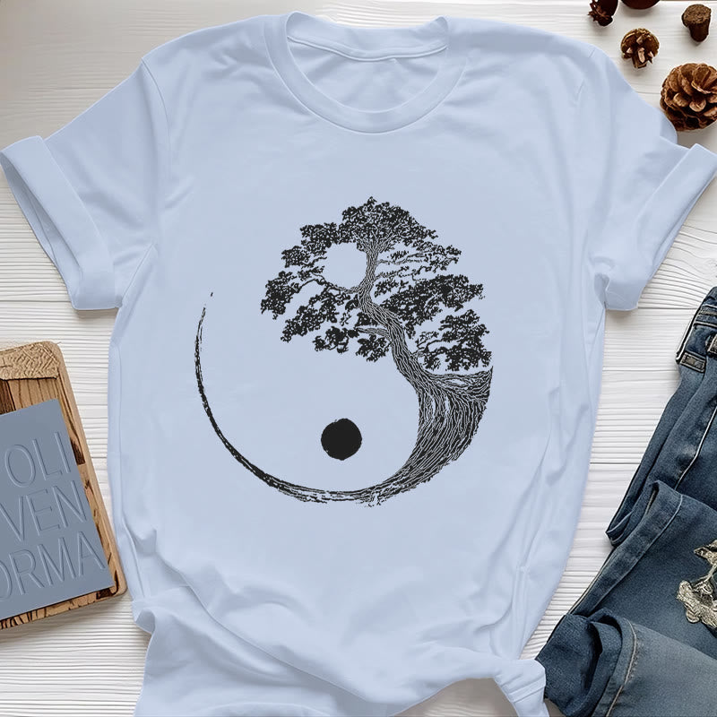 Olivenorma Yin Yang Bonsai Tree T-shirt - Blue - 2XL - image 15