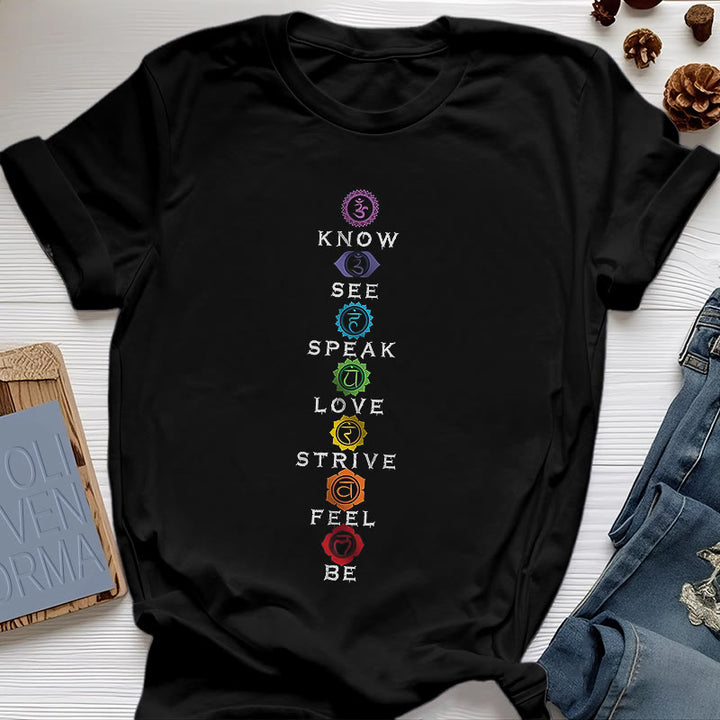 Olivenorma Chakra List Tantric Hinduism T-Shirt - Black - 2XL - image 0