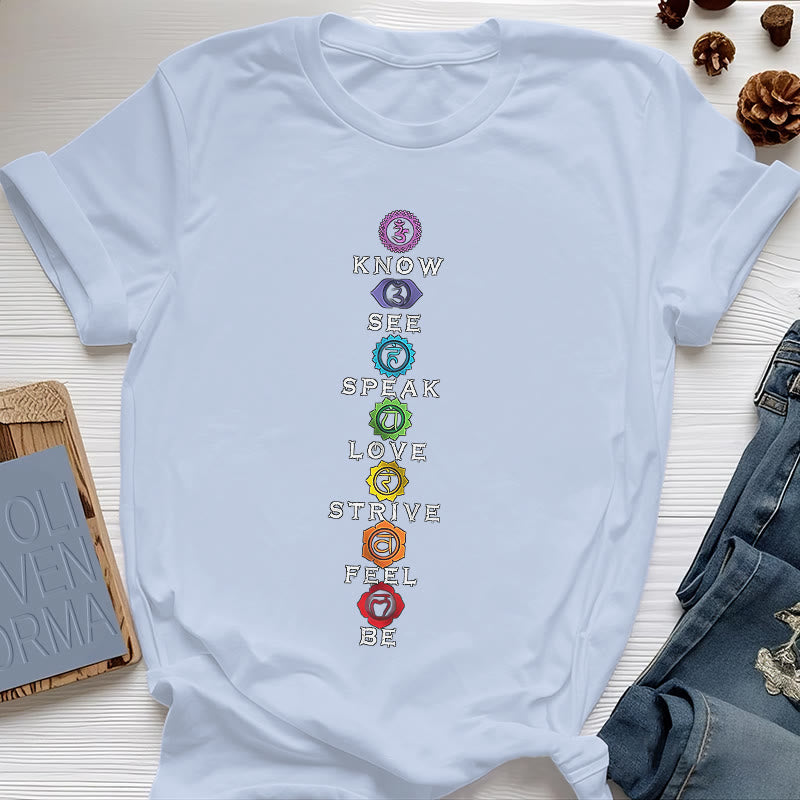 Olivenorma Chakra List Tantric Hinduism T-Shirt - Blue - 2XL - image 15