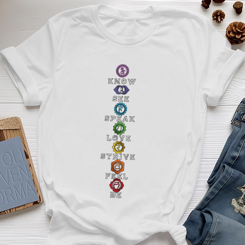 Olivenorma Chakra List Tantric Hinduism T-Shirt - White - 2XL - image 6