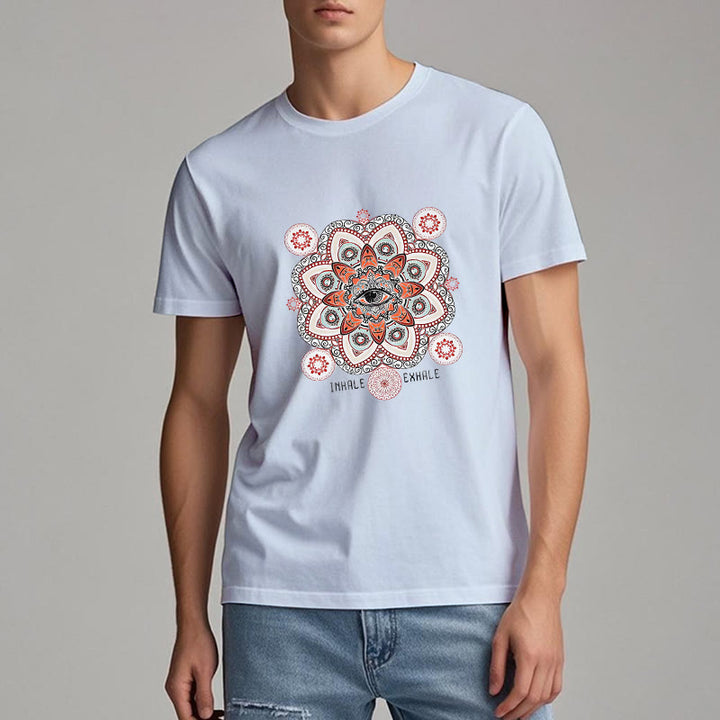 Olivenorma Meditation Evil Eye Slogan Design T-shirt - image 17