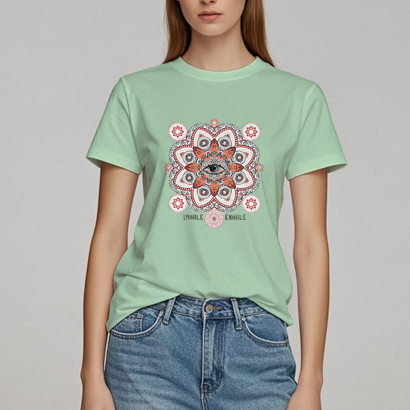 Olivenorma Meditation Evil Eye Slogan Design T-shirt - image 25