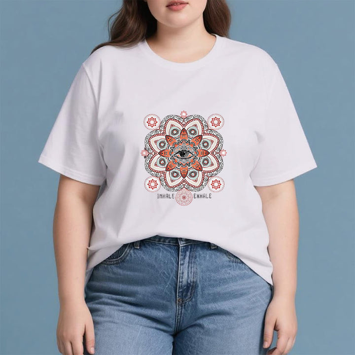 Olivenorma Meditation Evil Eye Slogan Design T-shirt - image 2