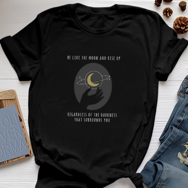 Olivenorma Be Like The Moon T-Shirt - Black - 2XL - image 6