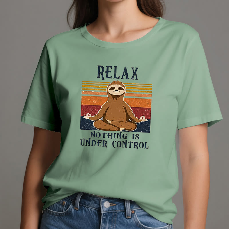 Olivenorma Relaxed Sloth Retro Cotton T-Shirt - image 18