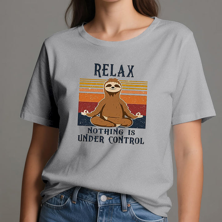 Olivenorma Relaxed Sloth Retro Cotton T-Shirt - image 12