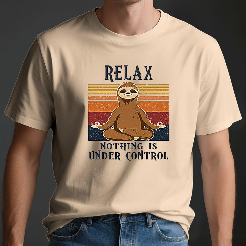 Olivenorma Relaxed Sloth Retro Cotton T-Shirt - image 3