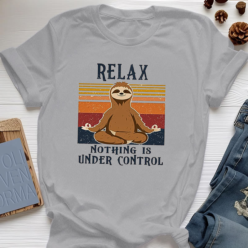 Olivenorma Relaxed Sloth Retro Cotton T-Shirt - Gray - 2XL - image 11