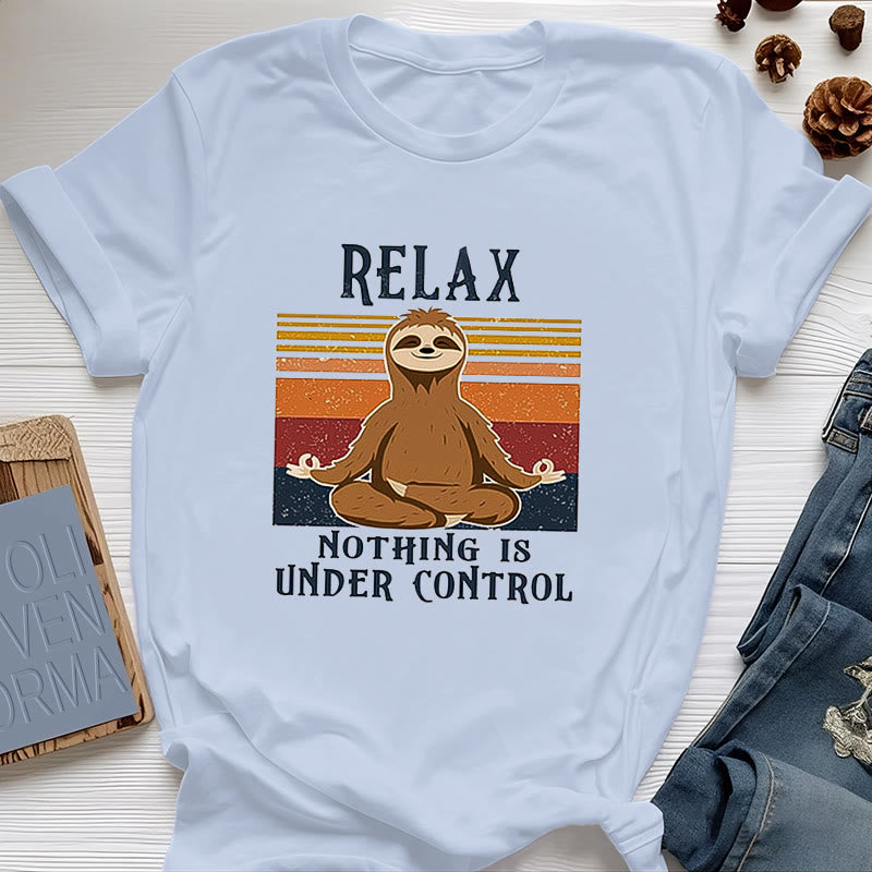Olivenorma Relaxed Sloth Retro Cotton T-Shirt - image 11