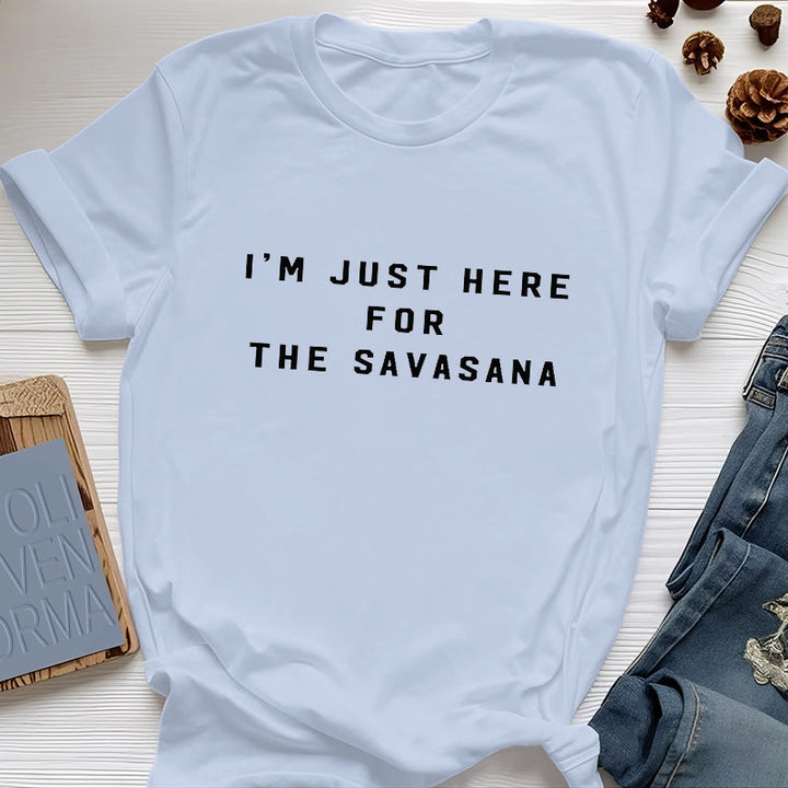 Olivenorma I'm Just Here For The Savasana T-Shirt - Blue - 2XL - image 11