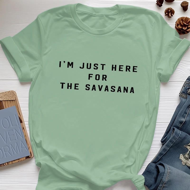 Olivenorma I'm Just Here For The Savasana T-Shirt - Light Green - 2XL - image 17