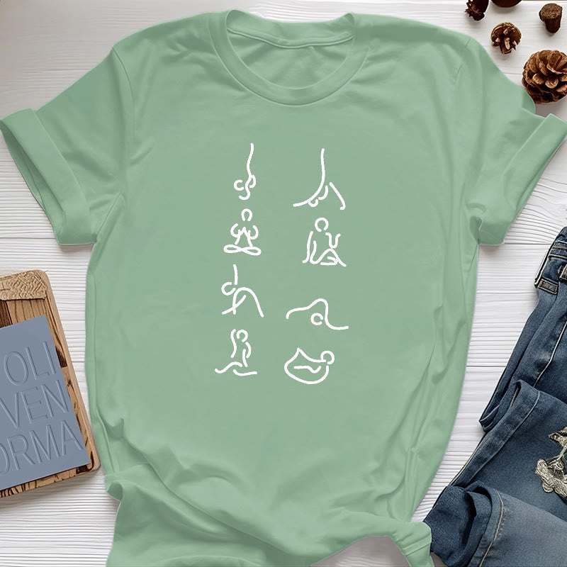 Olivenorma Yoga Meditation Moves T-Shirt - Light Green - 2XL - image 17